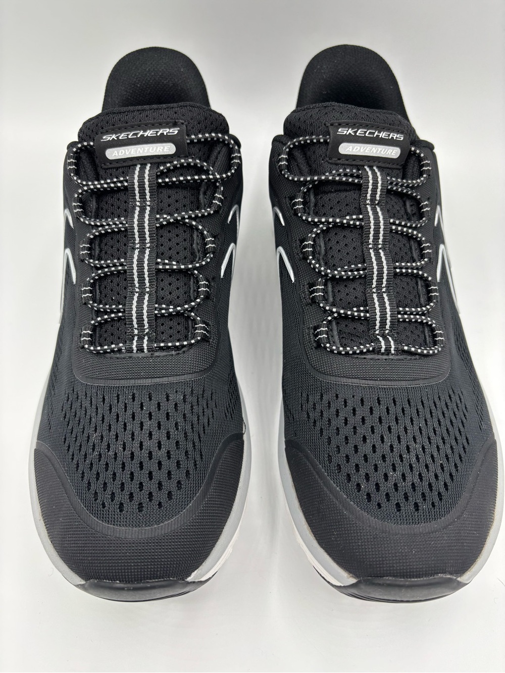 Skechers Women's Black and White Glide-Step Adventure Slip-On Sneakers - Picture 3 of 9
